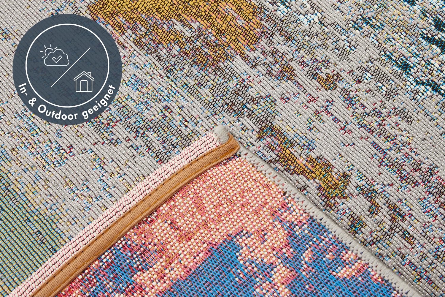 andiamo Portland Tapis d'extérieur résistant aux intempéries - Idéal pour balcon, terrasse et jardin - Antidérapant - Résistant aux UV - Facile d'entretien - Tapis d'extérieur pour l'extérieur - 120 x