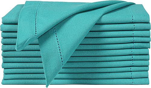 Miniatura 278 de Servilletas de lino y algodón de 18 x 18 pulgadas natural con vainica, servilletas de boda, servilletas de cóctel, servilletas de tela, servilletas