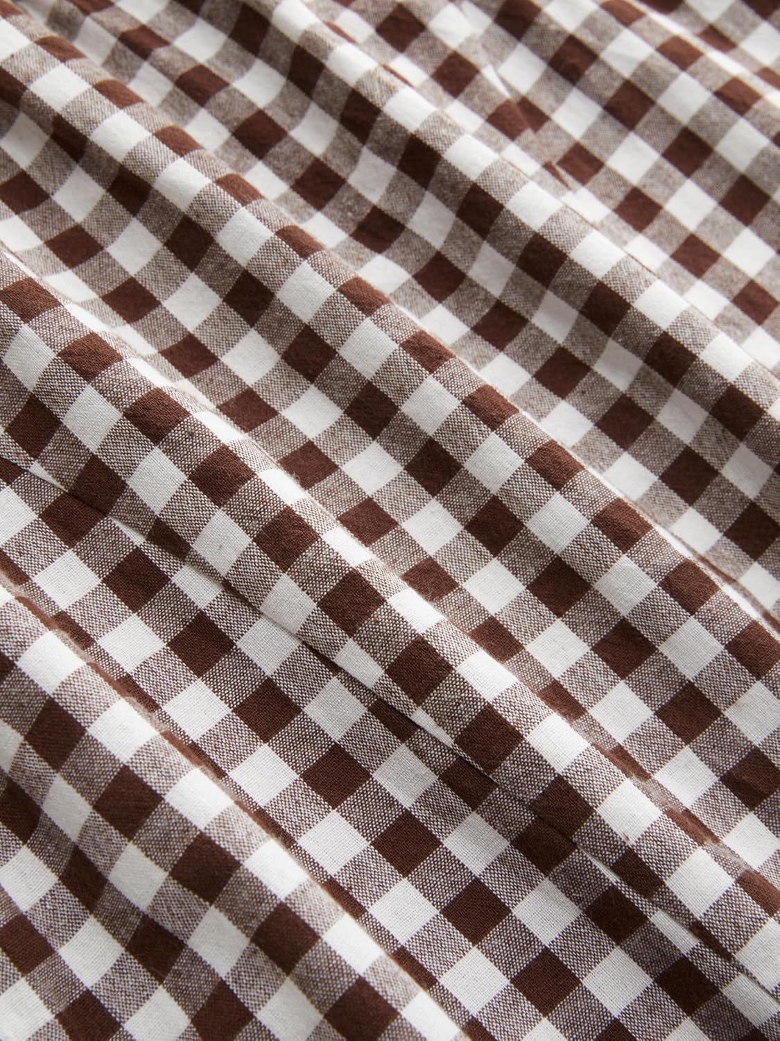 CIDER Gingham Dress for Women Plaid Smocked Boat Neck Short Sleeve Casual Mini Dress Summer Elegant Sundress with Pockets - Image 6