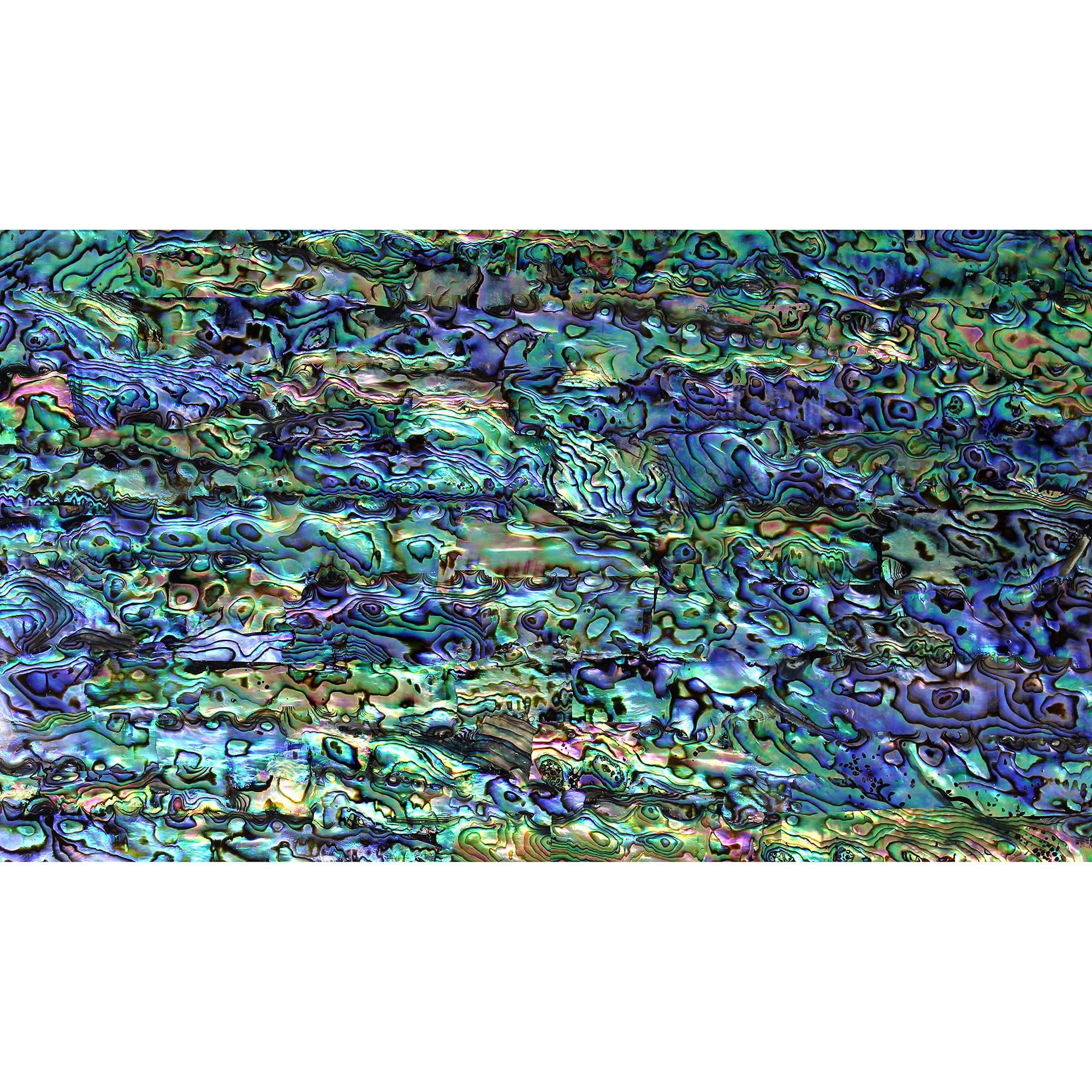 Pearl Abalone (Pāua) Luméa Shell Veneer, Natural, 5.5 x 9.5 inches, Includes 3M Adhesive Sheet for Application Abalone, for Inlay Projects