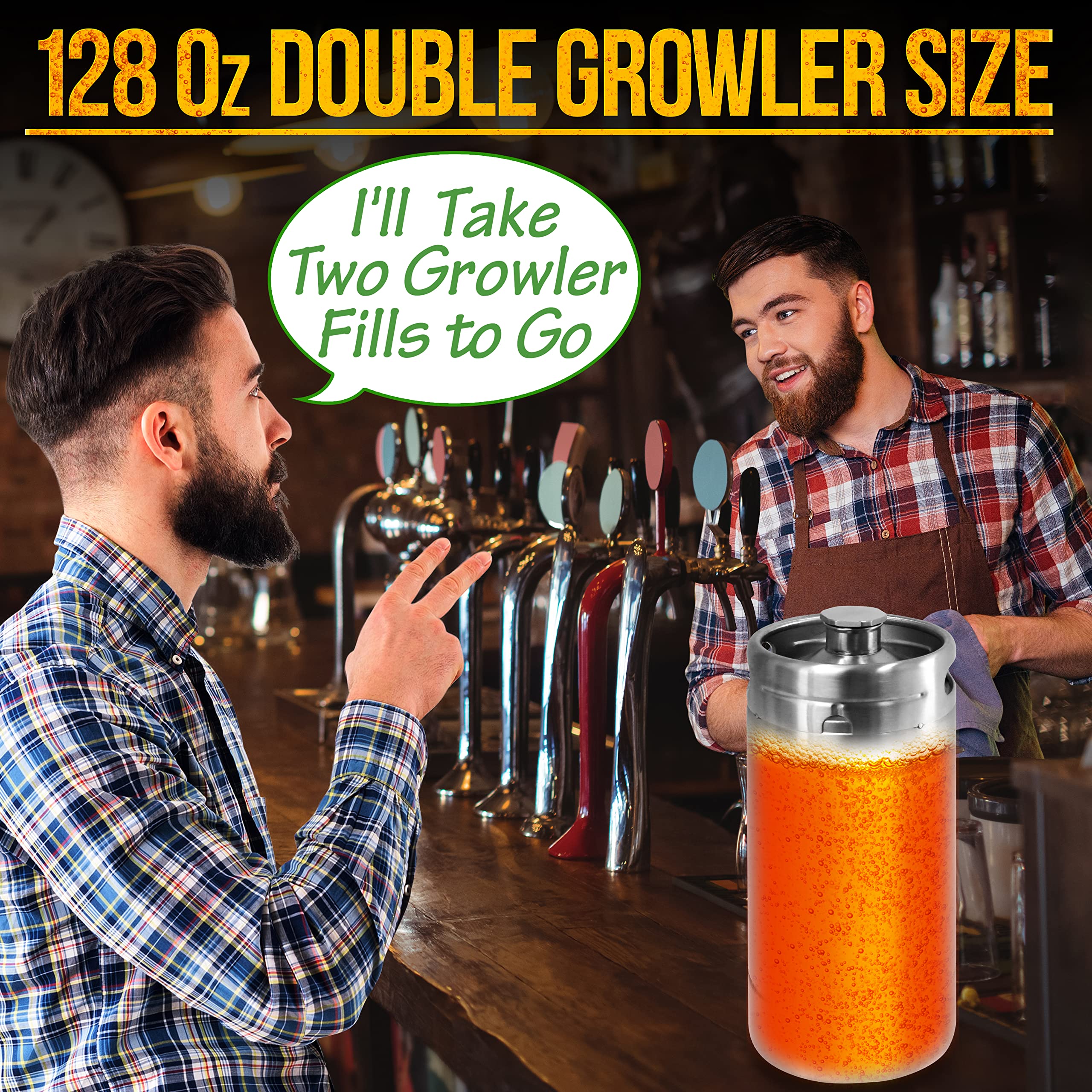 NutriChef Pressurized Growler Tap System Stainless Steel Mini Keg