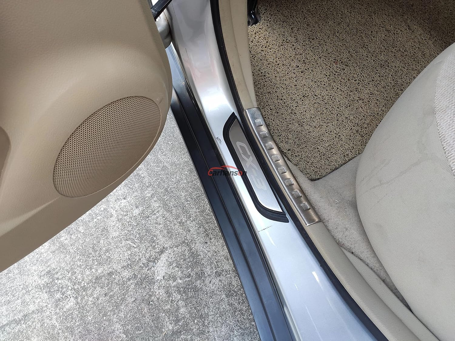 GZBFTDH Car Door Sill Scuff Protector, for Mazda CX3 cx-3 2015-2020 Accessories Parts, Door Entry Guard Plate Trim Cover, Auto Interior Accessory Kick Panels 4pcs Set