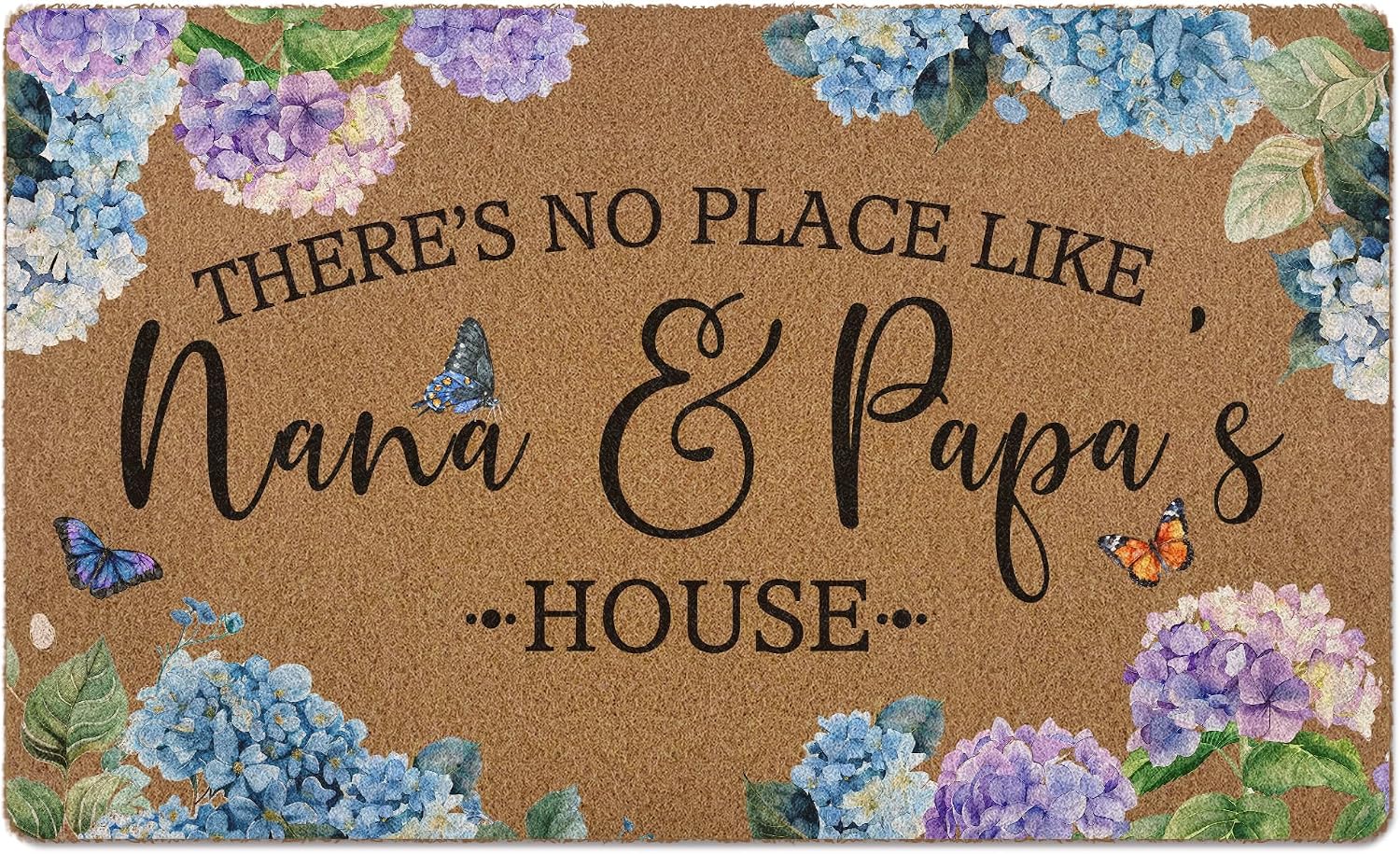 Nana and Papa Gifts Funny Door Mat, Funny Welcome Front Door Mat Indoor Outdoor Entrance, Gifts for Nana and Papa Artificial Coir Doormats Rugs for Porch Entryway Decor 30x17in