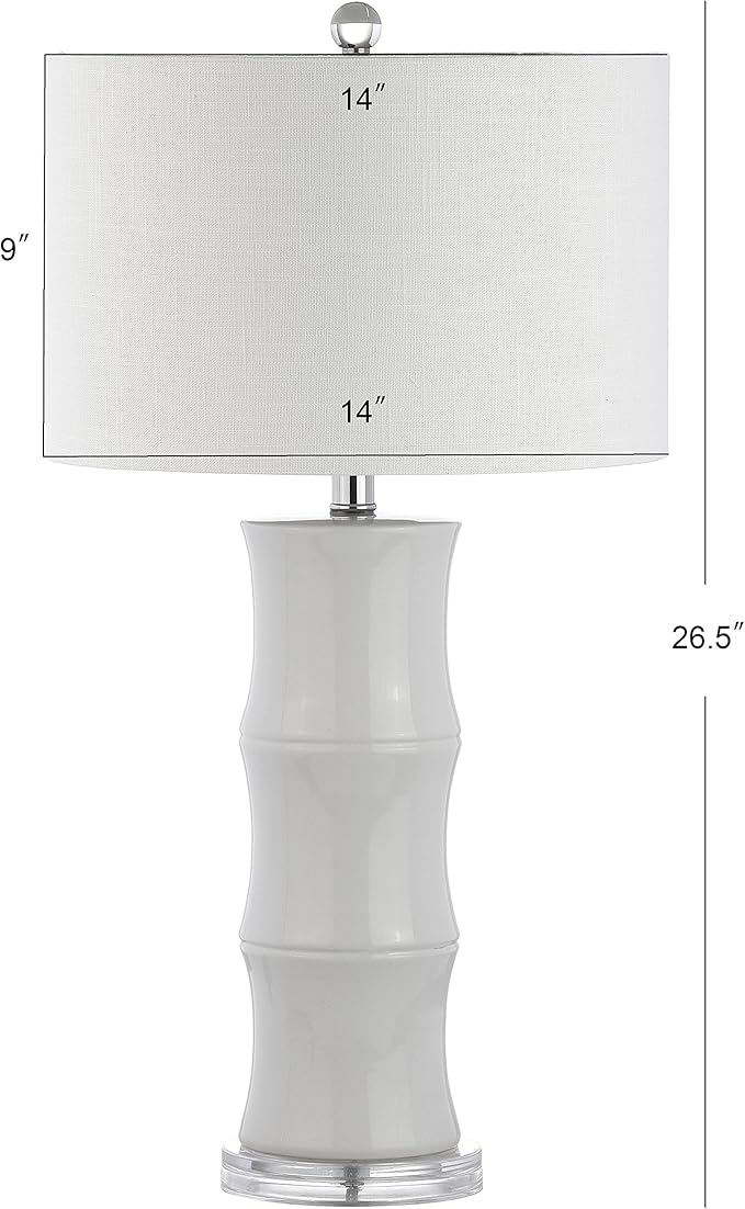 JONATHAN Y JONATHAN Y JYL3015C Tiki 26.5" Ceramic LED Table Lamp Contemporary Traditional Bedside Desk Nightstand Lamp for Bedroom Living Room Office College Bookcase LED Bulb Included, White photo 3