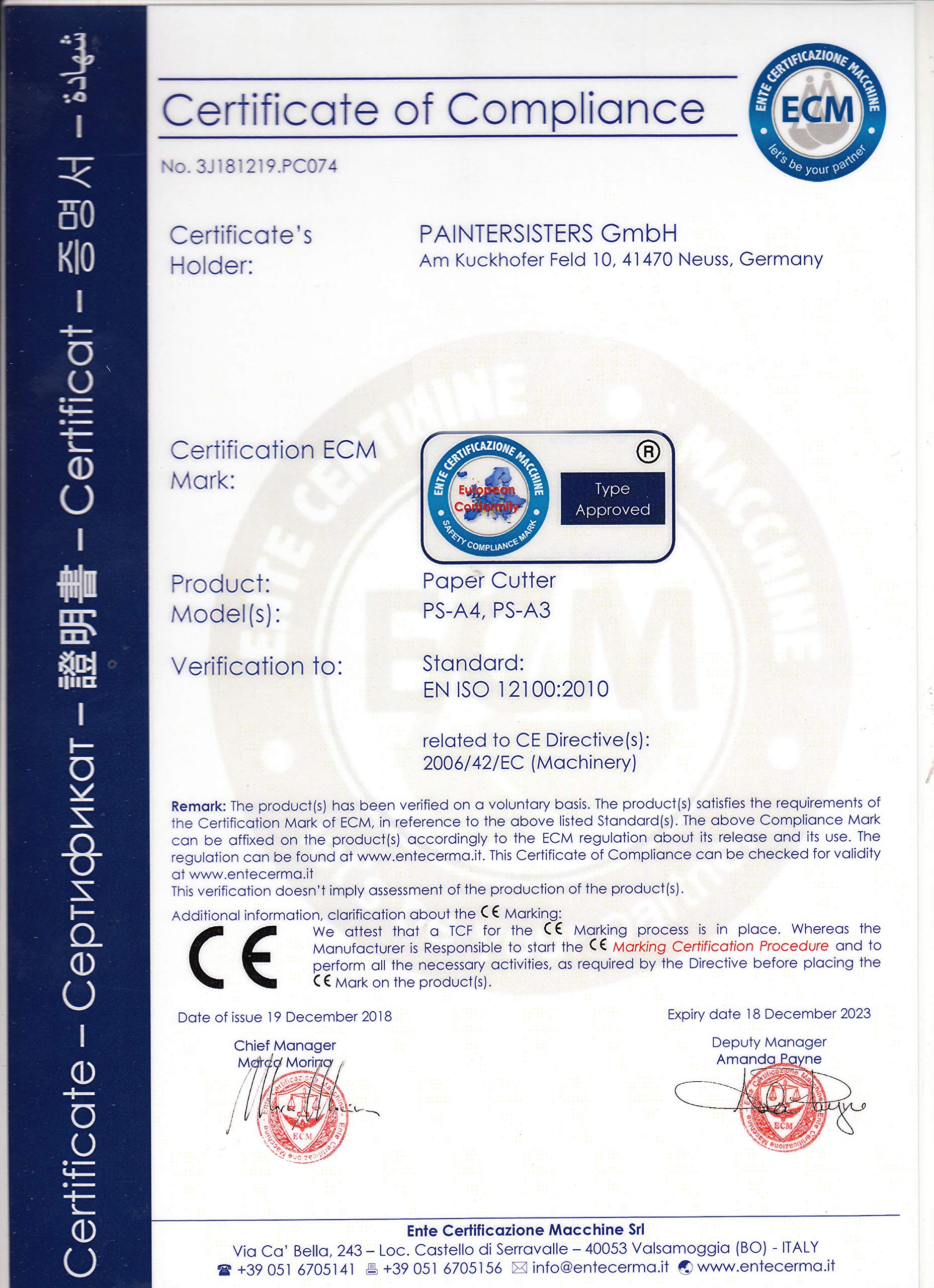 PROFI Stapelschneider A3 Großformat - bis 400 Blatt, CE, Papier Schneidemaschine + Hebelschneider