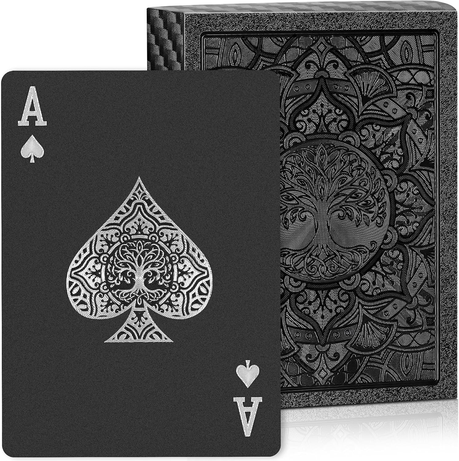 Waterproof Playing Cards, Black Plastic Playing Cards, Deck of Poker Cards