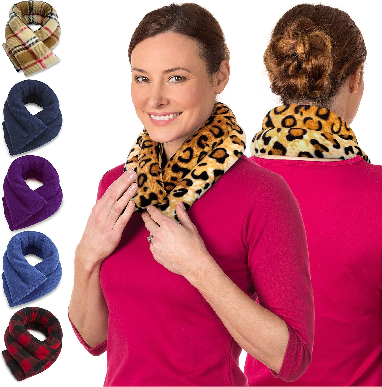 Tор Rаtеd SunnyBay Microwavable Neck Heating Pad - Moist Heat Wrap for Pain Relief - Microwave Heating Pad for Neck and Shoulders - Bean Bag Neck Wrap Heating Pad Microwavable - Heated Neck Pillow (Leopard)
