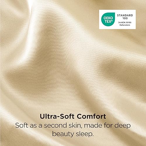 Vista 121 de Bedsure - Juego de 2 fundas de almohada de satén 06 - negro