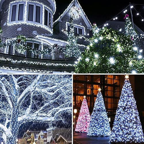 Miniatura 6 de Luces de Navidad para exteriores, luces de árbol de Navidad, 66 pies, 200 LED con 8 modos, enchufe de extremo a extremo, certificado UL, tira de