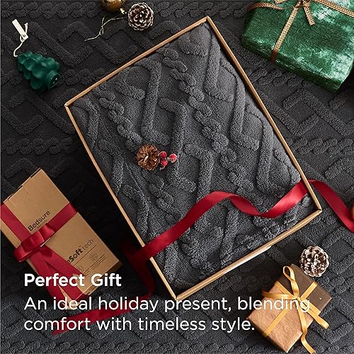 Miniatura 3 de Bedsure Juego de funda de edredón mullida, piel sintética, tamaño King, afelpada, gris oscuro, 1 funda de 104 x 90 pulgadas, cierre de cremallera, 2