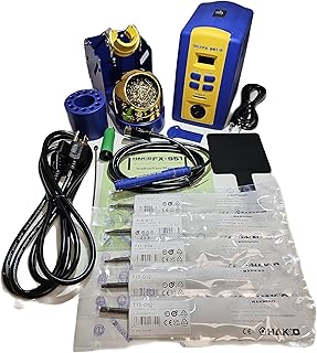 Hakko FX951-66 T15-D08,D12,D24,D32,D52 Soldering Station with Chisel Tip T15-D08/D12/D24/D32/D52, Blue/Yellow