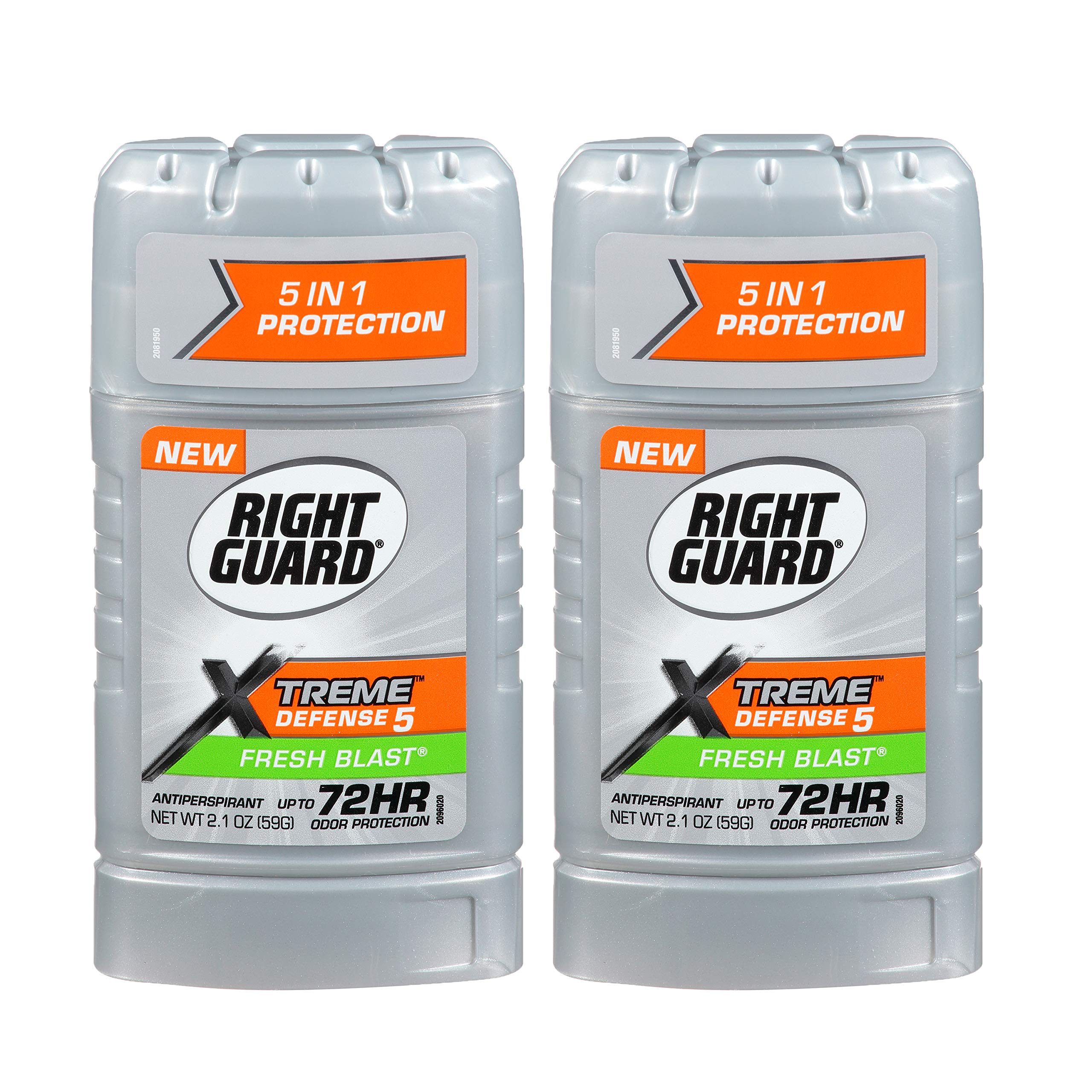 Right Guard Xtreme Defense Antiperspirant Deodorant Invisible Solid Stick, Fresh Blast, 2.1 Ounce (2 Pack)