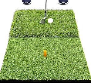 SAPLIZE Foldable Heavy-Duty Golf Hitting Mat with 10mm EVA Backing for Indoor/Outdoor Swing & Chipping, Golf Accessories & Gift for Men & Women