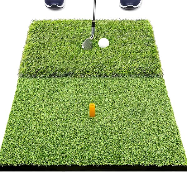 SAPLIZE Foldable Heavy-Duty Golf Hitting Mat with 10mm EVA Backing for Indoor/Outdoor Swing & Chipping, Golf Accessories
