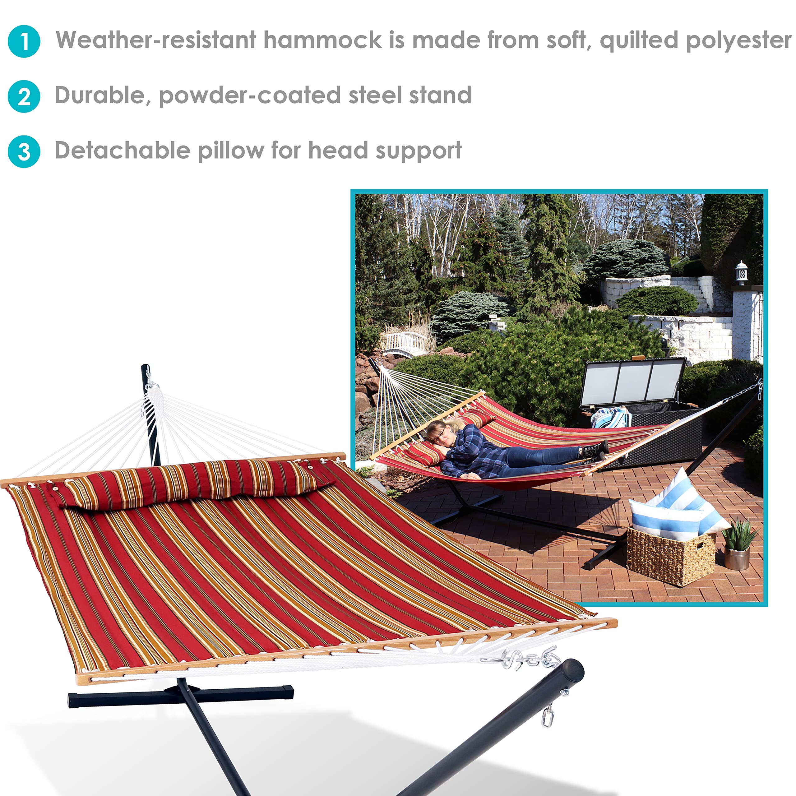 ひでぞう様限定　　ハンモック Amazon.co.jp: Sunnydaze ダブルキルト生地ハンモック 12