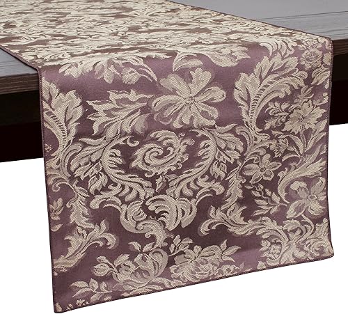 Miniatura 9 de Ultimate Textile Miranda - Camino de mesa de damasco (14 x 108 pulgadas), color negro
