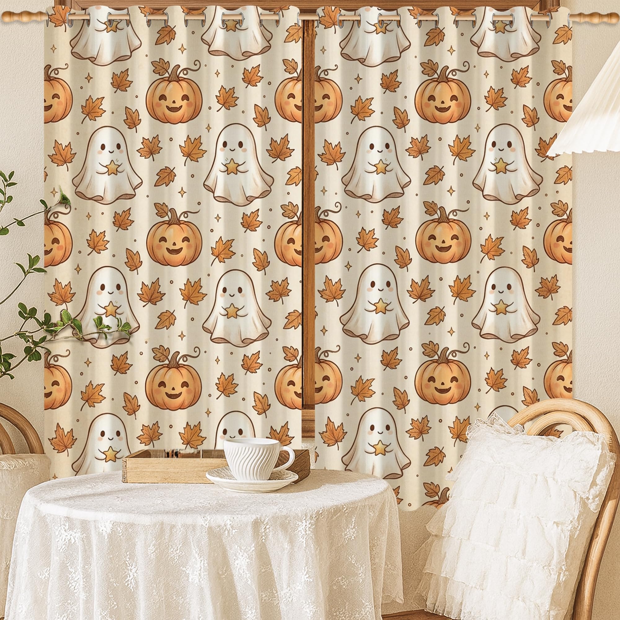Rideaux occultants Halloween 132x137cm : isolation thermique et obscurité totale