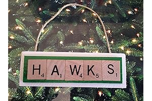 HAWKS North Dakota Fighting Hawks Christmas Ornament Letters Tiles