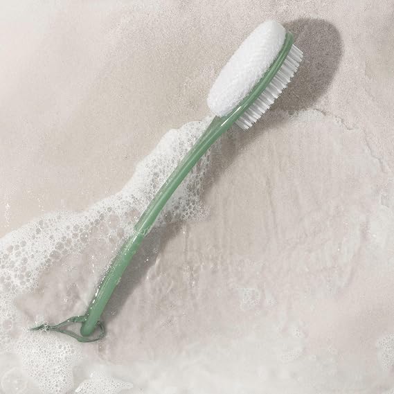 EcoTools Sea Gems Bath Bristle Brush, Dual-Sided Back Scrubber for Shower