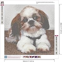 Vista 2 de Zimal Shih Tzu Dog DIY - Pintura de diamantes hecha a mano con diseño de animales, punto de cruz, mosaico de punto de cruz, bordado de diamantes