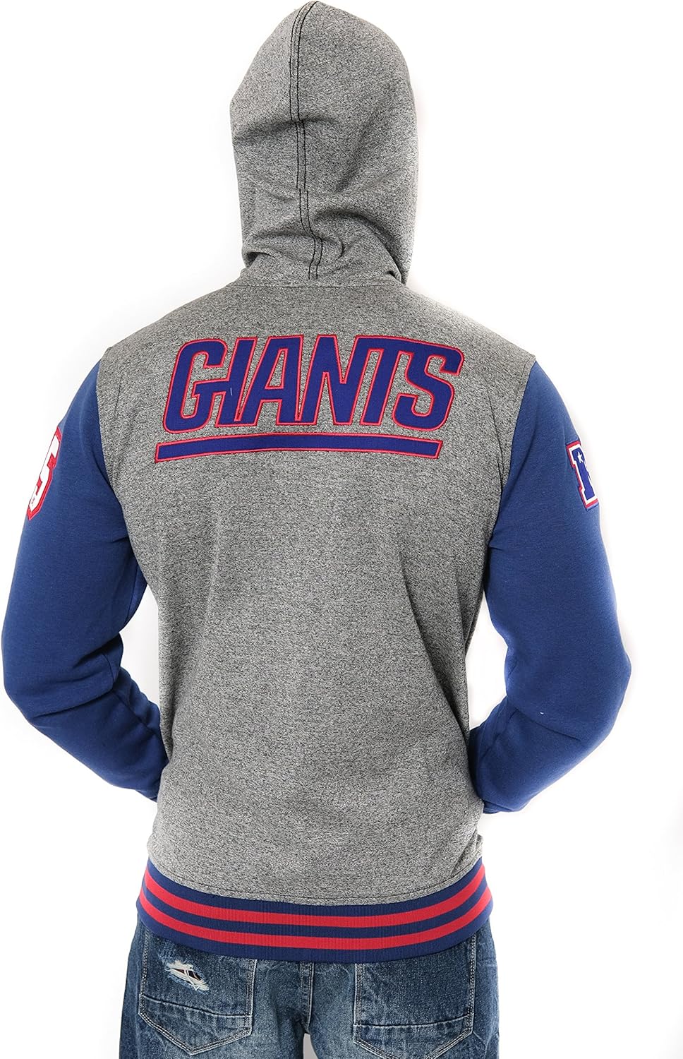Ultra Game NFL Men's Super Soft Fleece Full Zip Hoodie Varsity Sweatshirt