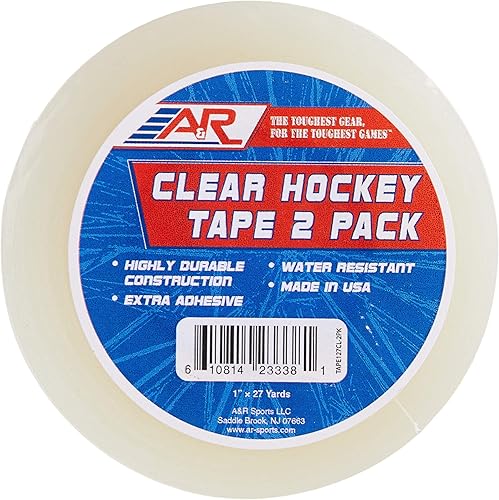 A&R Sports Cinta transparente de hockey - Paquete de 2