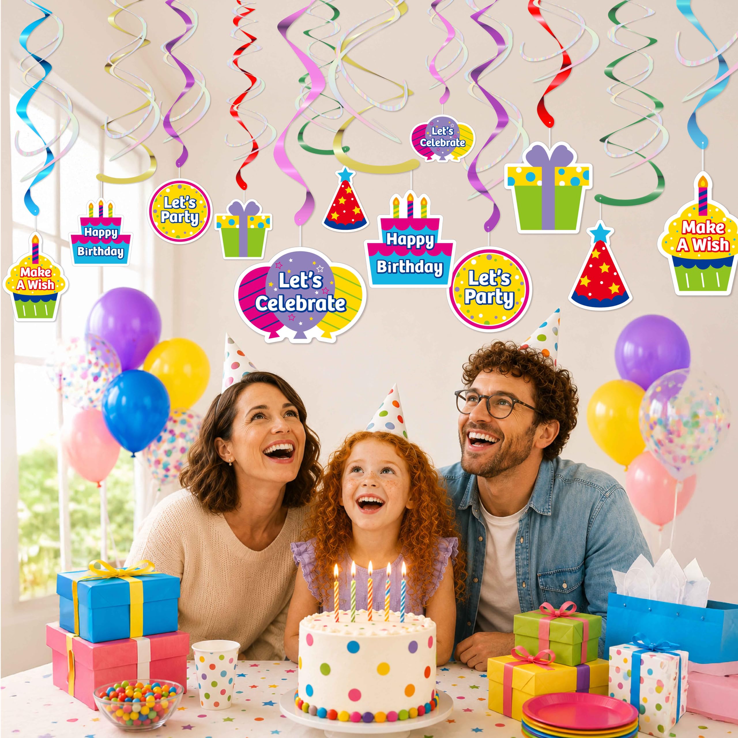 Happy Birthday Streamers - 18 Piece Set -8 Happy Birthday Streamers - 18 Piece Set -8