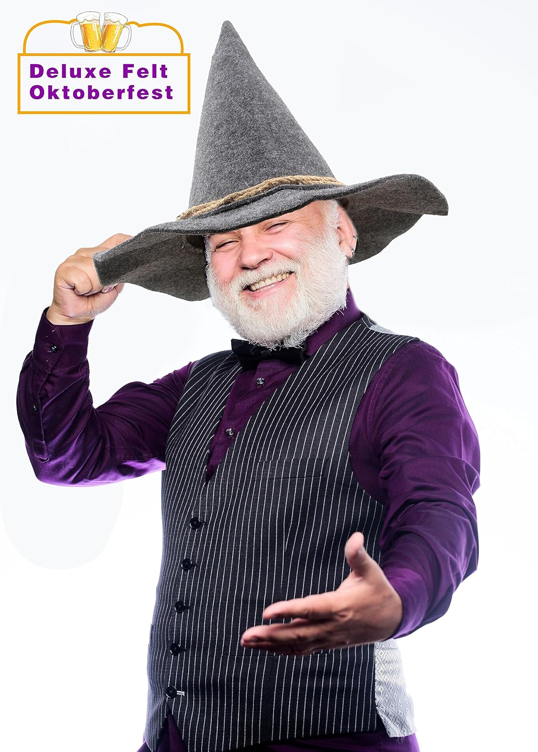 3 Pcs Scarecrow Hats Halloween Witch Hat Felt Wizard Hats Cosplay Accessory for Scarecrow Costume Halloween Party Supplies