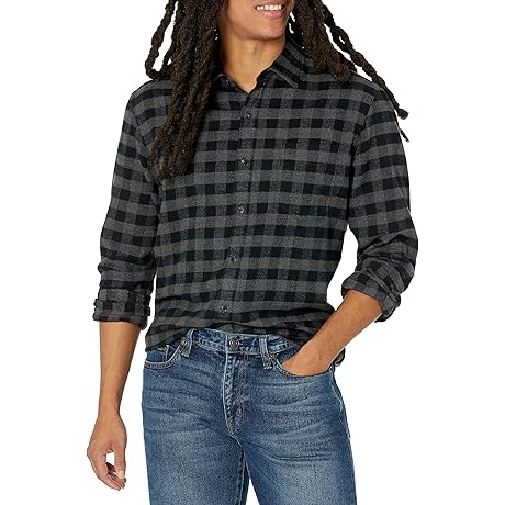 Men's Slim-Fit Long-Sleeve Plaid Flannel Shirt: Elevate Your Style with Timeless Warmth