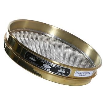 Advantech Brass Test Sieves with Stainless Steel Wire Cloth Mesh, 12" Diameter, #10 Mesh, Intermediate Height