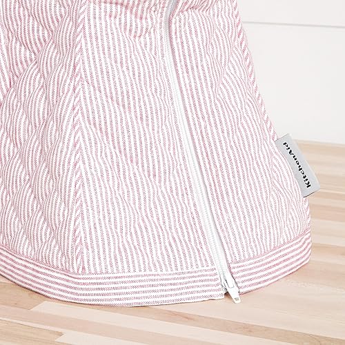 Miniatura 8 de KITCHENAID Funda para batidora con soporte de rayas inclinables y bolsillo de almacenamiento, acolchada 100% algodón, rosa hibisco, 14.4 x 18 x 10