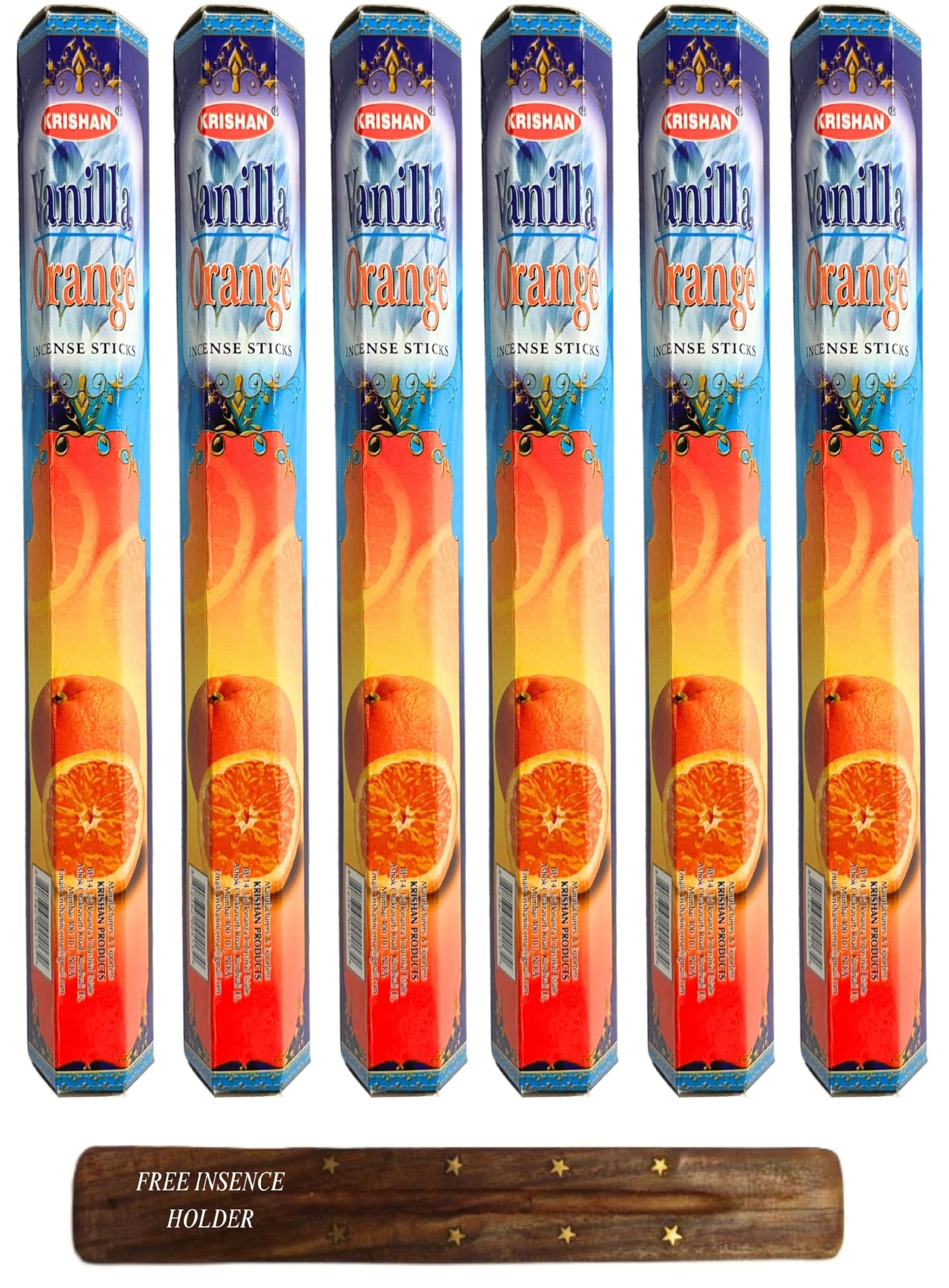 Exotic Fruit Fragrance Incense Sticks Various Assorted Perfume Scented Room Aroma 120 Joss Stick (Vanilla Orange)