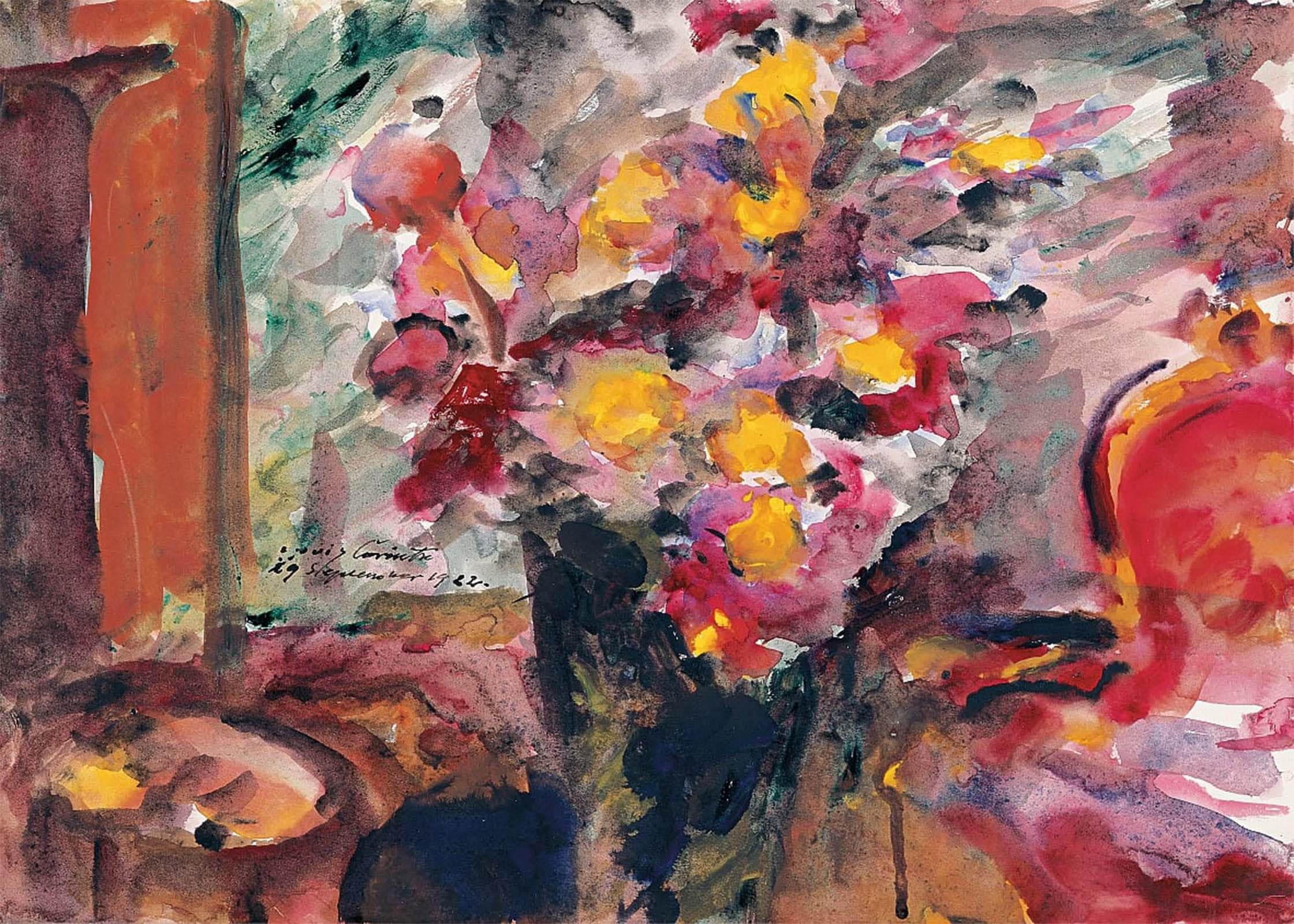 Vase à fleurs sur une table par Lovis Corinth toile décorative - 5