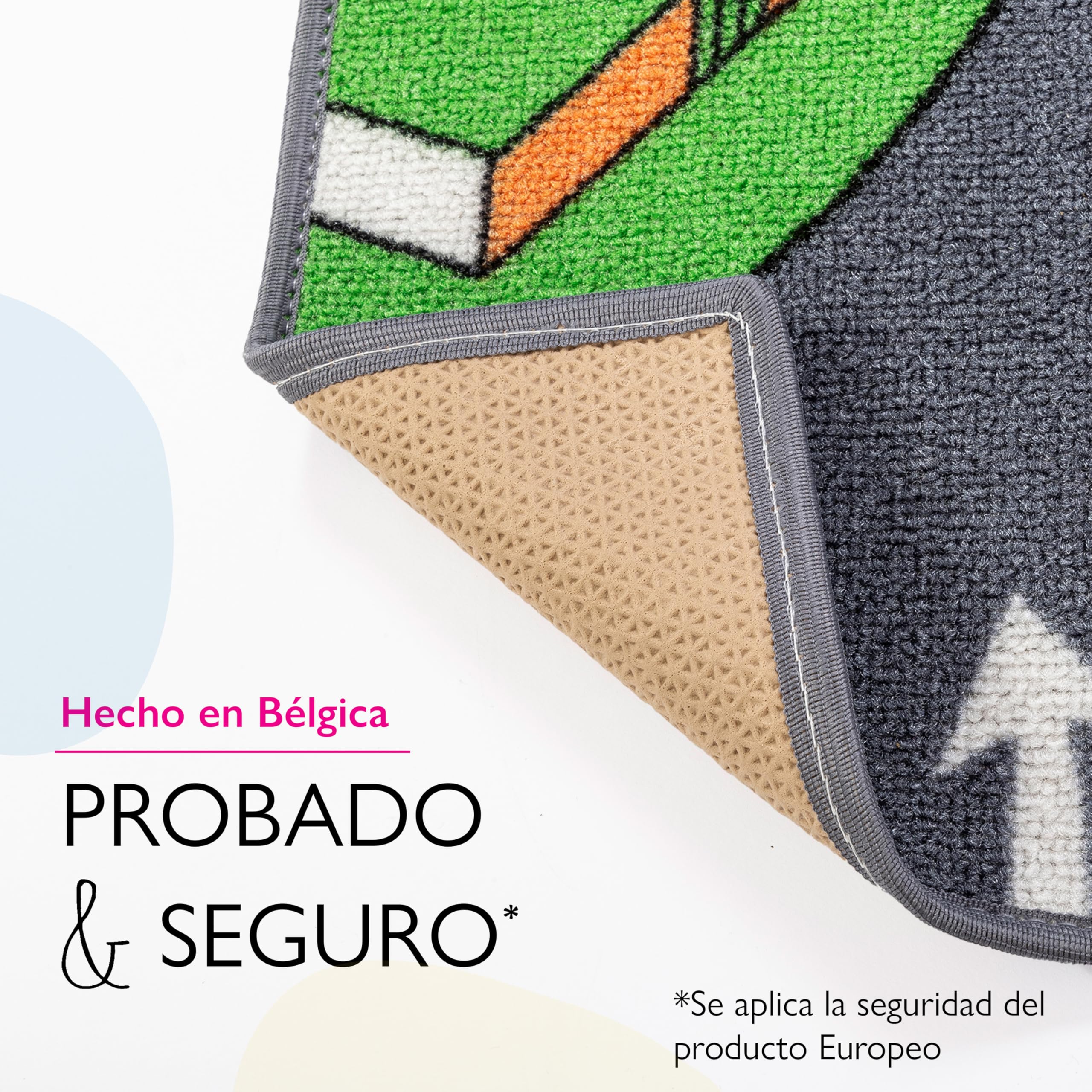 Carpet Studio Alfombra Carretera 95x133cm, Alfombra Infantil para Dormitorio & Cuarto de Jugar, Lavable a Máquina, Fácil de Limpiar, Anti-Deslizante - Little Village