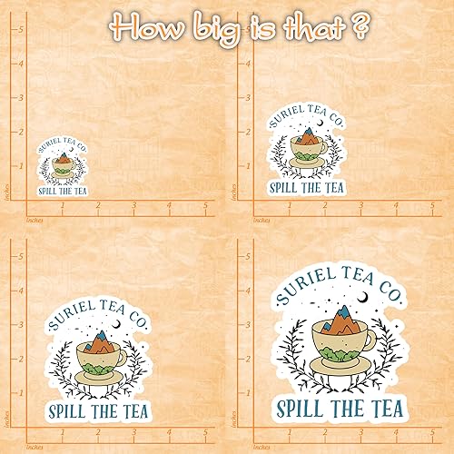 Miniatura 6 de Suriel Tea Co Spil l The Tea - Calcomanías de libro de fantasía, calcomanías de libro de fantasía, calcomanías para Kindle, asistente de agua,