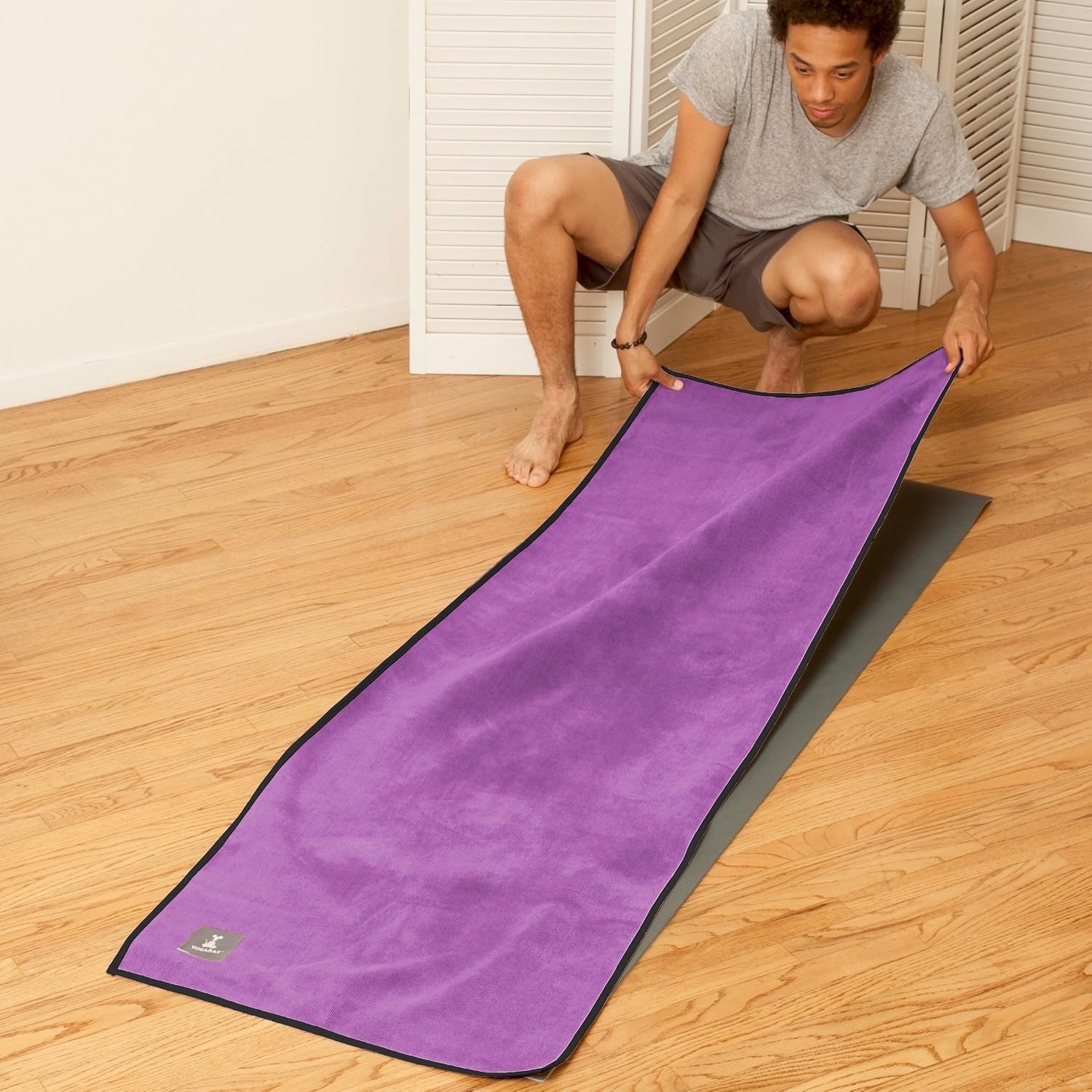 YogaRat HOT YOGA TOWEL: 100% durable, thick, super-absorbent microfiber. Offered in multiple mat-length sizes (26"x72", 25" x 72" or 24" x 68") to lay on top of your yoga mat, for better grip and moisture absorption, and a hand-size towel (16" x 25", sold separately) to towel off with during practice.