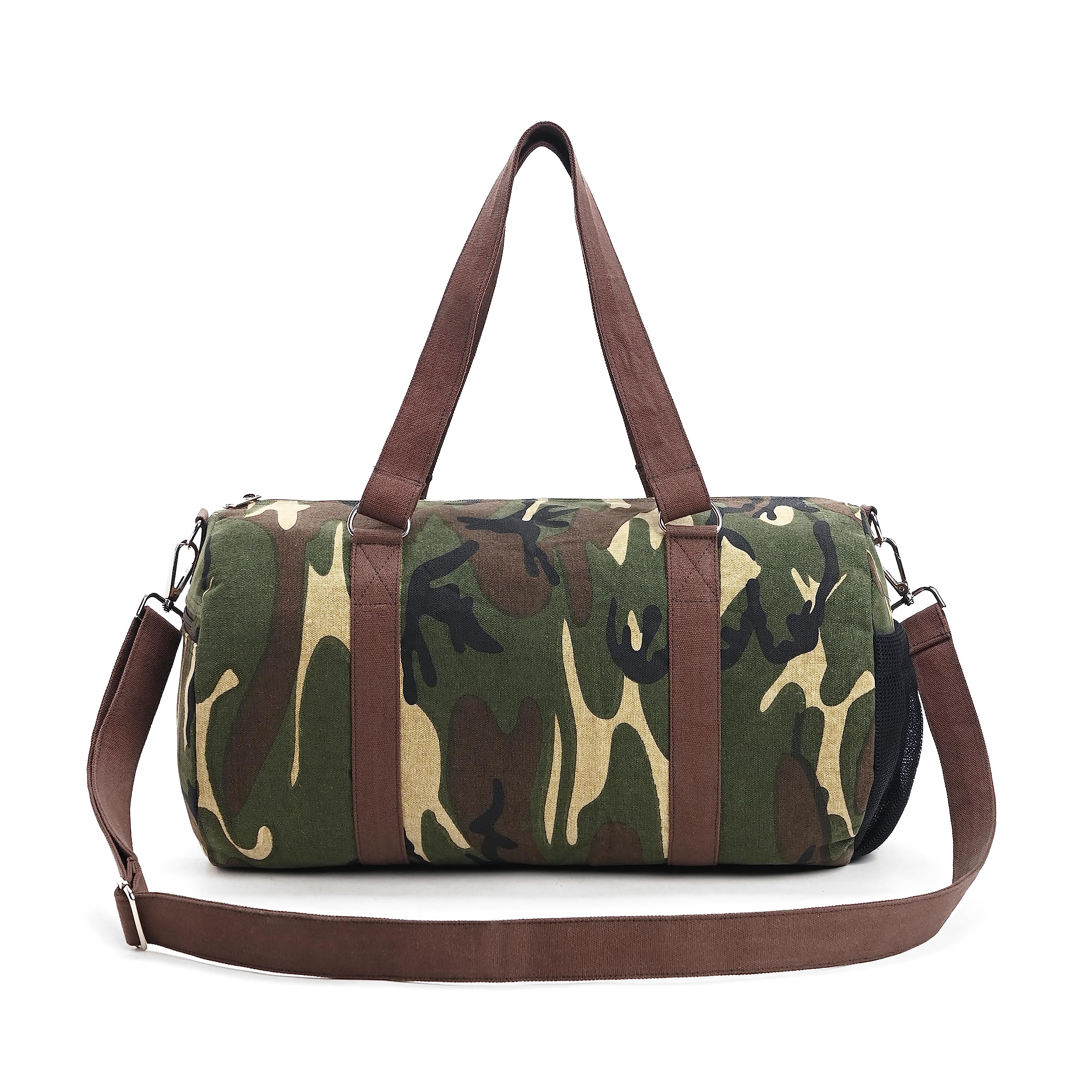 Boho Girl Military Camo/Multi Purpose Canvas Travel Duffle Bag for