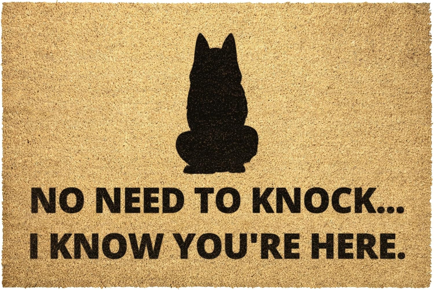 No Need to Knock I Know You are Here Funny Schipperke Dog Coir Doormat Door Mat Entry Mat Housewarming Gift Outdoor Rug Coir Mat