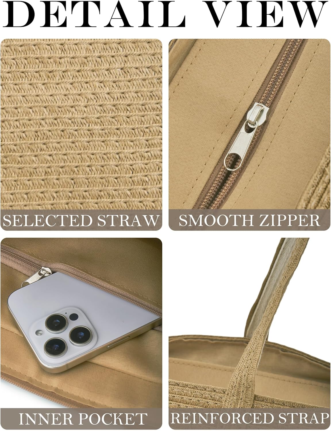Straw Bags for Women, Woven Straw Tote Bag Raffia Beach Shoulder Handbag for Summer Travel 2026