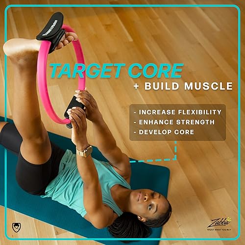 Miniatura 4 de URBNFit - Anillo de pilates de 12 pulgadas con doble agarre, almohadillas de espuma para entrenamiento interior del muslo, anillo para tonificación,