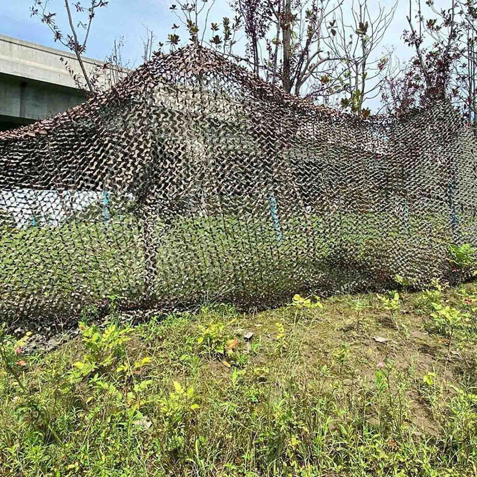 Red de camuflaje,malla de camuflaje gris, red de camuflaje portátil, toldo, caza, tiro, observación de animales, patio, invernadero, escena del juego, tamaño personalizable,Grey-5x6m(16.4x19.7ft)