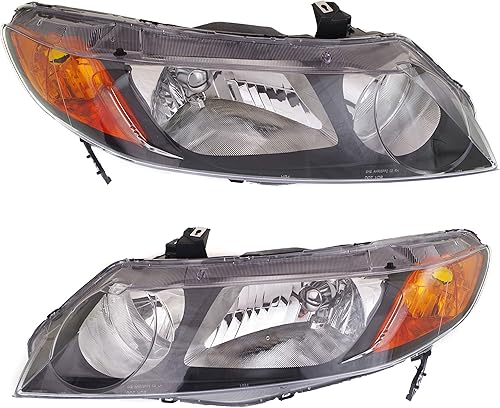 Garage-Pro Faro delantero lateral del conductor y del pasajero para Honda Civic 2006-2008 Sedan halógeno compatible con DX, DX-G, EX, GX, LX, MUGEN