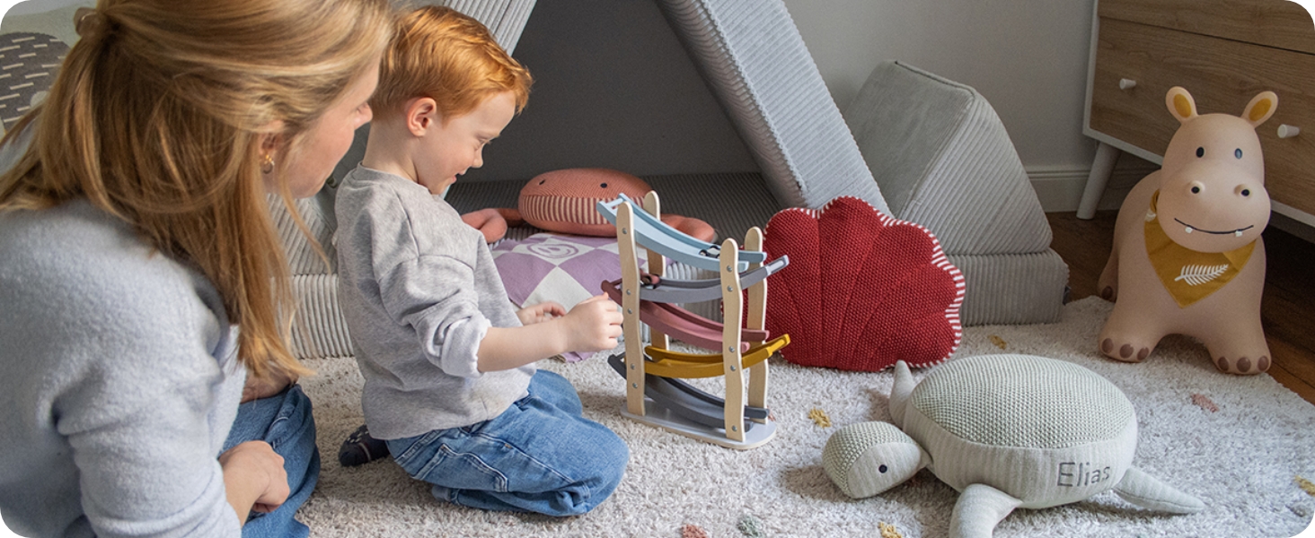 Rampe De Course En Bois Kindsgut – 4 Voitures Miniatures, Couleurs Pastel, Jeu Éducatif Dès 2 Ans