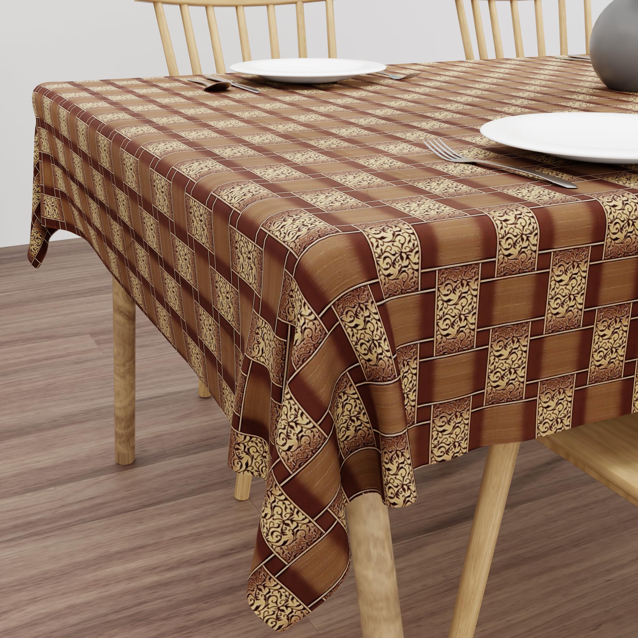 Wings Star Dining Table Cover for 6 Seater, 60 x 90 inch Size, Waterproof and Dustproof Table Sheet,Dining Table 6 Seater Waterproof Cover (Beige, (Rectangular))