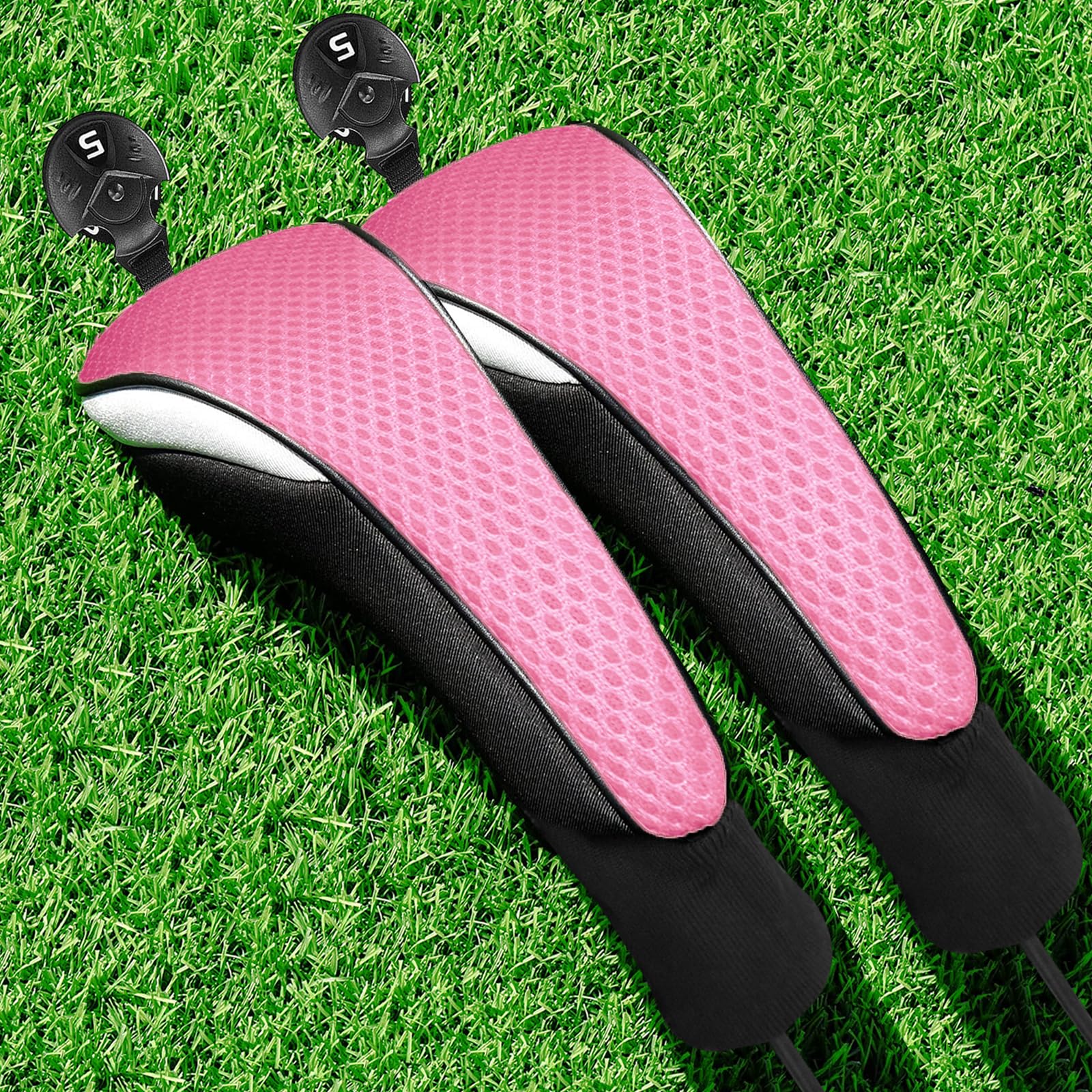 FINGER TEN Golf Club Head Covers Woods Hybrids 1/2/3/4 Pack, Headcovers Men Women 3 5 7 X with Interchangeable Number Tag, Fit All Wood Hybrid Clubs