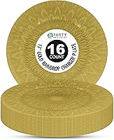 Vista 13 de PARTY BARGAINS Platos de carga de plástico de 13 pulgadas, diseño de gota de lluvia, azul, cargadores de mesa redonda desechables para bodas