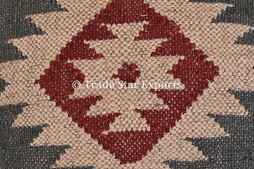 Miniatura 2 de Trade Star Fundas de almohada decorativas Kilim, funda de almohada tejida a mano, 70% yute, 30% lana, Kelim étnico indio, funda de cojín para