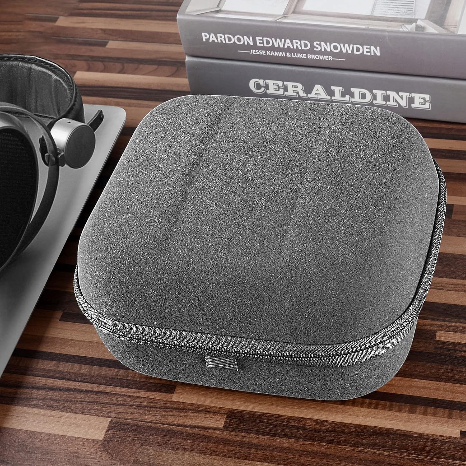 Geekria Shield Case for Large-Sized Over-Ear Headphones, Replacement Hard Shell Travel Carrying Bag with Cable Storage, Compatible with HiFiMAN Edition XS, Sundara-C Headsets (Grey)