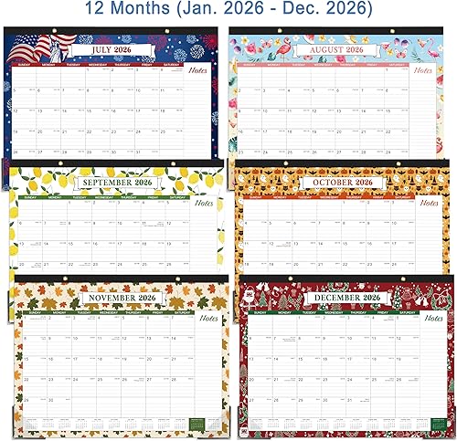 Miniatura 5 de Calendario de escritorio 2026, calendario de escritorio grande 2026, 22 x 17 pulgadas, enero de 2026 a diciembre de 2026, planificación de 12 meses,