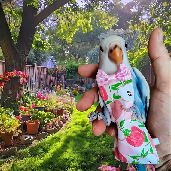 5 Pcs Bird Diapers Bird Harness Flight Suits Diapers Reusable Parrot Nappy with Waterproof Inner Layer Washable Cute Urine Wet Suit for Cockatiel Budgie Conure Macaw Parakeet Lovebird,M